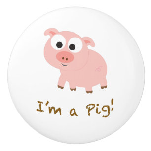 I'm A Pig Ceramic Knob