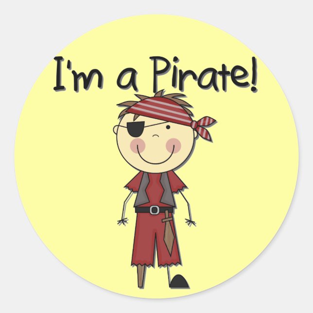 I'm a Pirate - Boy Tshirts and Gifts Classic Round Sticker (Front)