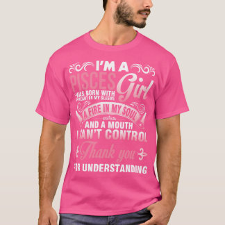 Im A Pisces Girl Born With Heart On Sleeve Thank U T-Shirt