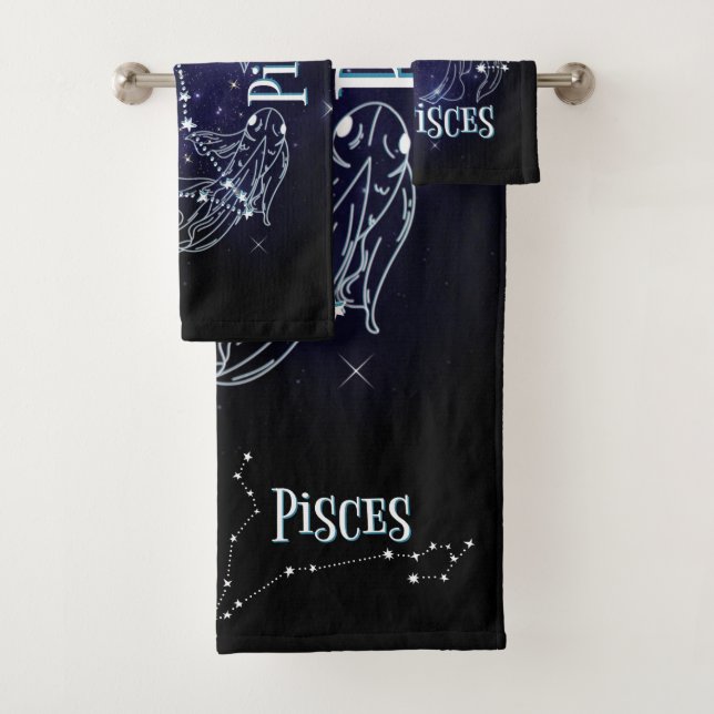 Im A Pisces Zodiac.Trendy Pisces Zodiac Sign Bath Towel Set (Insitu)
