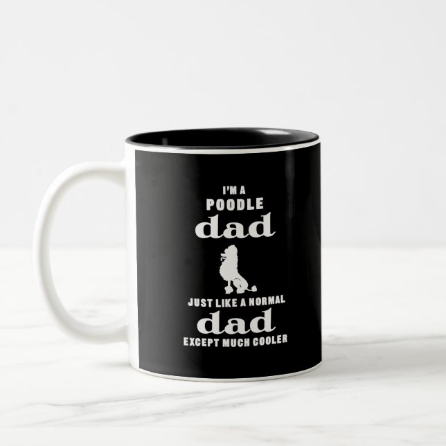 I'm A Poodle Dad Except Much Cooler Two-Tone Coffee Mug (Left)