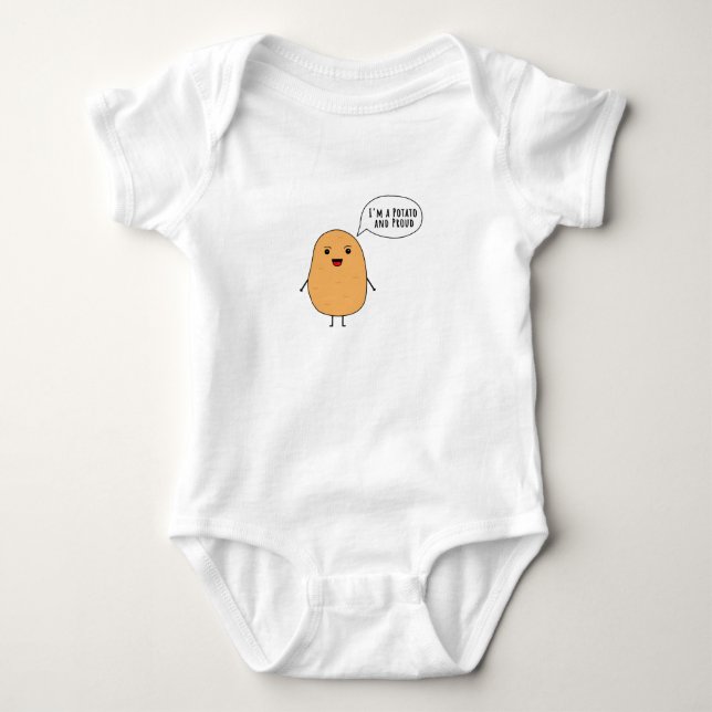 I'm a potato and proud baby bodysuit (Front)