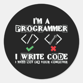 I'm a Programmer Classic Round Sticker