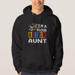 Im A Proud Autism Aunt Autism Awareness Hoodie