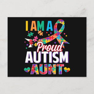I'm a Proud Autism Aunt Autism Awareness Puzzle Pi Postcard