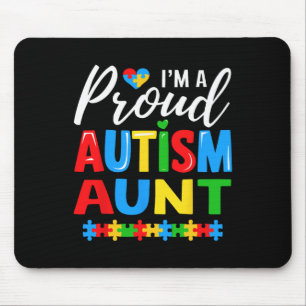 Im A Proud Autism Aunt Awareness Puzzle Piece Mouse Mat