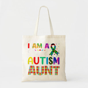 I'm a proud autism aunt design for autism aunties tote bag