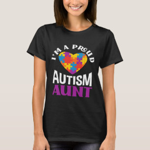 I'm A Proud Autism Aunt Puzzle Heart Autism Awaren T-Shirt