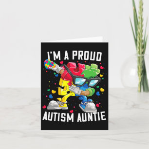 I'm A Proud Autism Auntie Autism Awareness Dabbing Card