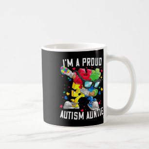 I'm A Proud Autism Auntie Autism Awareness Dabbing Coffee Mug