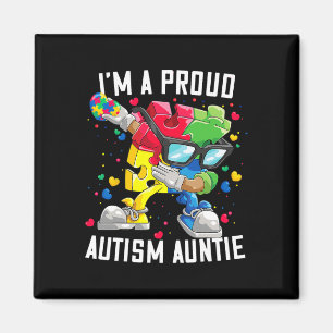 I'm A Proud Autism Auntie Autism Awareness Dabbing Magnet