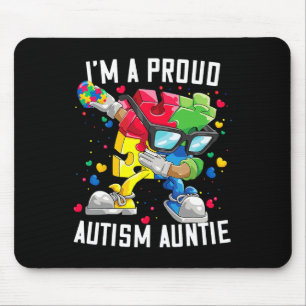 I'm A Proud Autism Auntie Autism Awareness Dabbing Mouse Mat