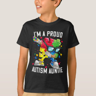 I'm A Proud Autism Auntie Autism Awareness Dabbing T-Shirt
