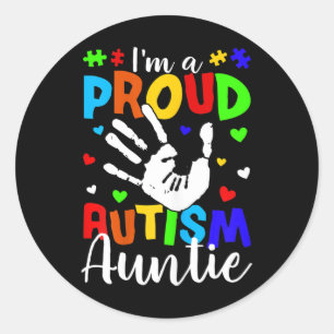 I'm A Proud Autism Auntie Cute Autism Awareness Gi Classic Round Sticker