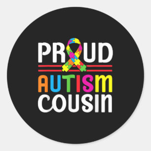 Im A Proud Autism Cousin - Autism Awareness Classic Round Sticker
