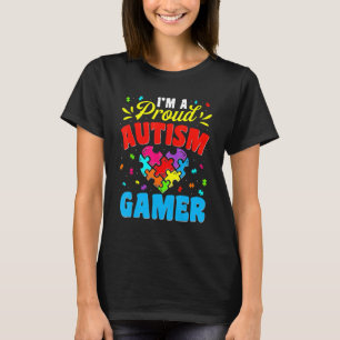 I'm A Proud Autism Gamer Kids Youth Heart Autism A T-Shirt