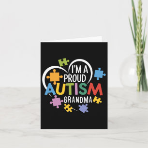 I'm A Proud Autism Grandma Awareness Love Heart Pu Card