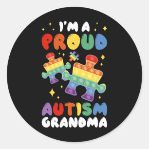 I'm A Proud Autism Grandma  Classic Round Sticker