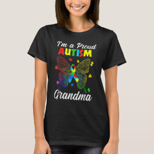 I'm A Proud Autism Grandma Puzzle Ribbon Butterfly T-Shirt