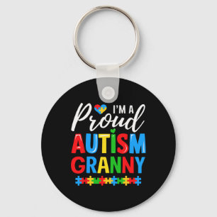 Im A Proud Autism Granny Awareness Puzzle Piece  Key Ring