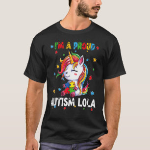 I'm A Proud Autism Lola Awareness Puzzle Unicorn S T-Shirt