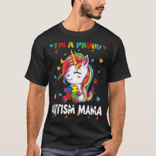I'm A Proud Autism Mama Awareness Puzzle Unicorn S T-Shirt