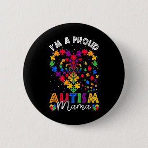 I'm A Proud Autism Mama Grandma Autism Awareness D 6 Cm Round Badge
