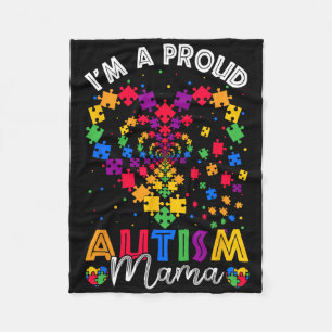 I'm A Proud Autism Mama Grandma Autism Awareness D Fleece Blanket