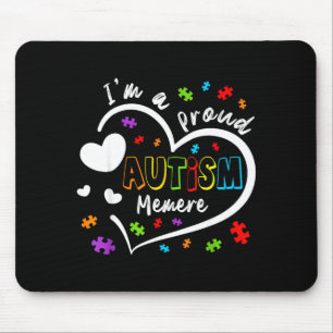 Im a Proud Autism Memere Love Heart Family Reunion Mouse Mat