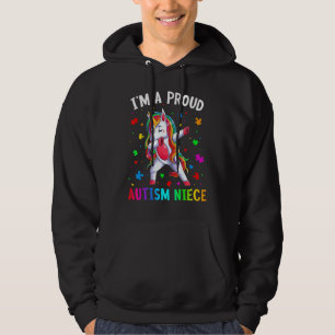 I'm A Proud Autism Niece Dabbing Unicorn Autism Pu Hoodie