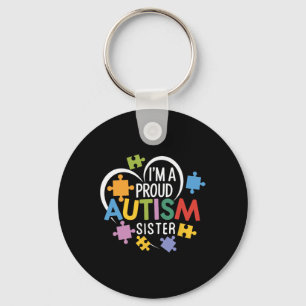 I'm A Proud Autism Sister Awareness Love Heart Puz Key Ring