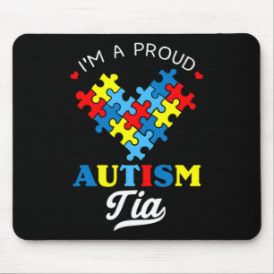 I'm A Proud Autism Tia Autism Awareness Aunt Nephe Mouse Mat