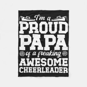 I'm A Proud Cheer Papa Of A Cheerleader Papa Grand Fleece Blanket