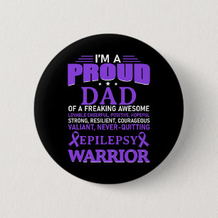 I'm A Proud Dad Epilepsy Awareness Purple Ribbon M 6 Cm Round Badge