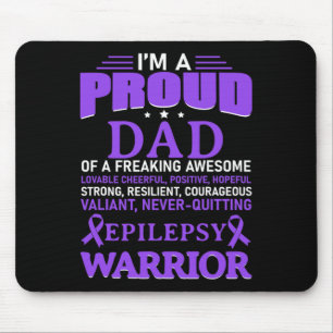 I'm A Proud Dad Epilepsy Awareness Purple Ribbon M Mouse Mat