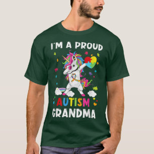 I'm A Proud Grandma Dabbing Unicorn Autism Awarene T-Shirt