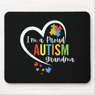 I'm A Proud Grandma Love Heart Autism Awareness Pu Mouse Mat