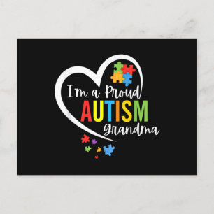 I'm A Proud Grandma Love Heart Autism Awareness Pu Postcard