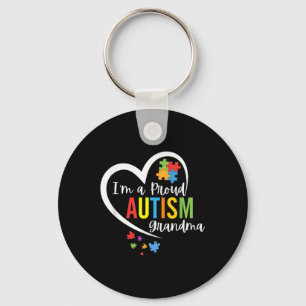 Im A Proud Grandma Love Heart Autism Awareness Puz Key Ring