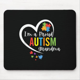 Im A Proud Grandma Love Heart Autism Awareness Puz Mouse Mat