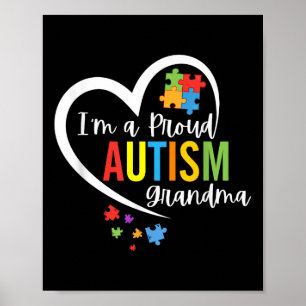 Im A Proud Grandma Love Heart Autism Awareness Puz Poster