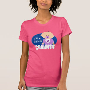 "I'm A Proud Grauntie" with Cute Baby in Purple T-Shirt