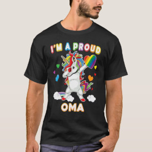 I'm A Proud Lgbt Gay Oma Pride Dabbing Unicorn Rai T-Shirt