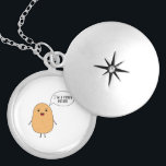 I'm a proud potato locket necklace<br><div class="desc">A cute potato with a speech bubble "I'm a proud potato".</div>