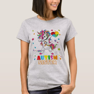 I'm A Proud Sister Dabbing Unicorn Autism Awarenes T-Shirt