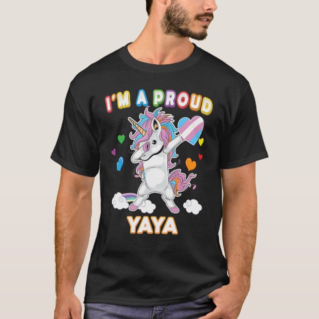 I'm A Proud Transgender Yaya Lgbt Pride Dabbing Un T-Shirt (Front)