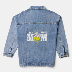 I'M A Proud Volleyball Softball Mum Denim Jacket