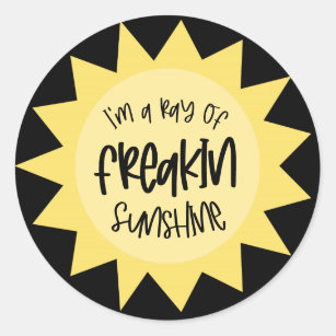 I'm a ray of freakin sunshine funny classic round sticker