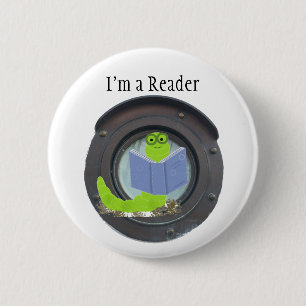 I'm a Reader, Bookworm Button