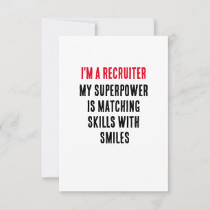 I'm a recruiter – my superpower is matching skills thank you card